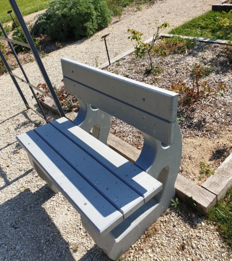 Banc 90 cm raboté en plastique recyclé