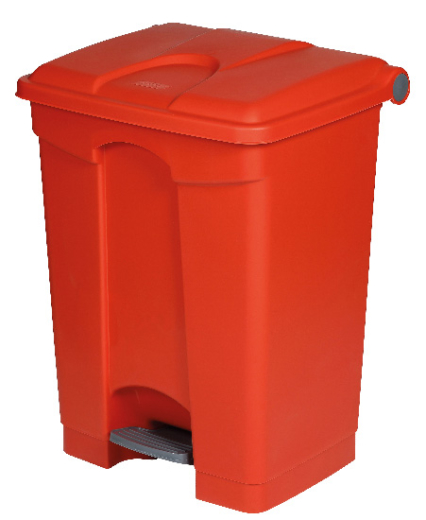 Collecteur à pédale 70L rouge